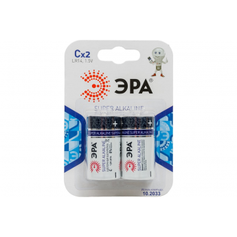 Батарейки ЭРА LR14-2BL SUPER Alkaline (12/96/5280)