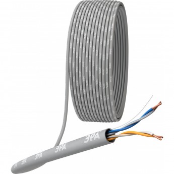 Кабель витая пара ЭРА U/UTP 2x2x24 AWG CAT5E CU PVC 305м