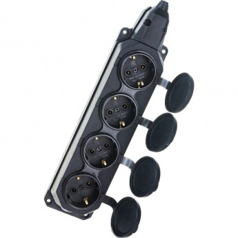 Колодка ЭРА K-4e-B-IP44 каучуковая с заземлением 4 розетки 16A IP44 черная
