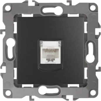 Розетка ЭРА 12-3107-05 информационная RJ45 IP20 Эра 12 антрацит