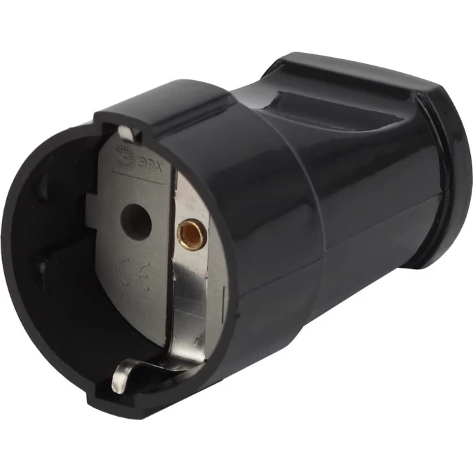 Розетка кабельная Rx2-B ЭРА с/з прямая 16A черная B0039683 Розетка кабельная Rx2-B ЭРА с/з прямая 16A черная B0039683